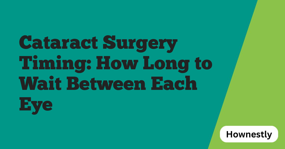 Cataract Surgery Timing: How Long to Wait Between Each Eye