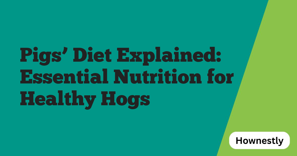 Pigs’ Diet Explained: Essential Nutrition for Healthy Hogs