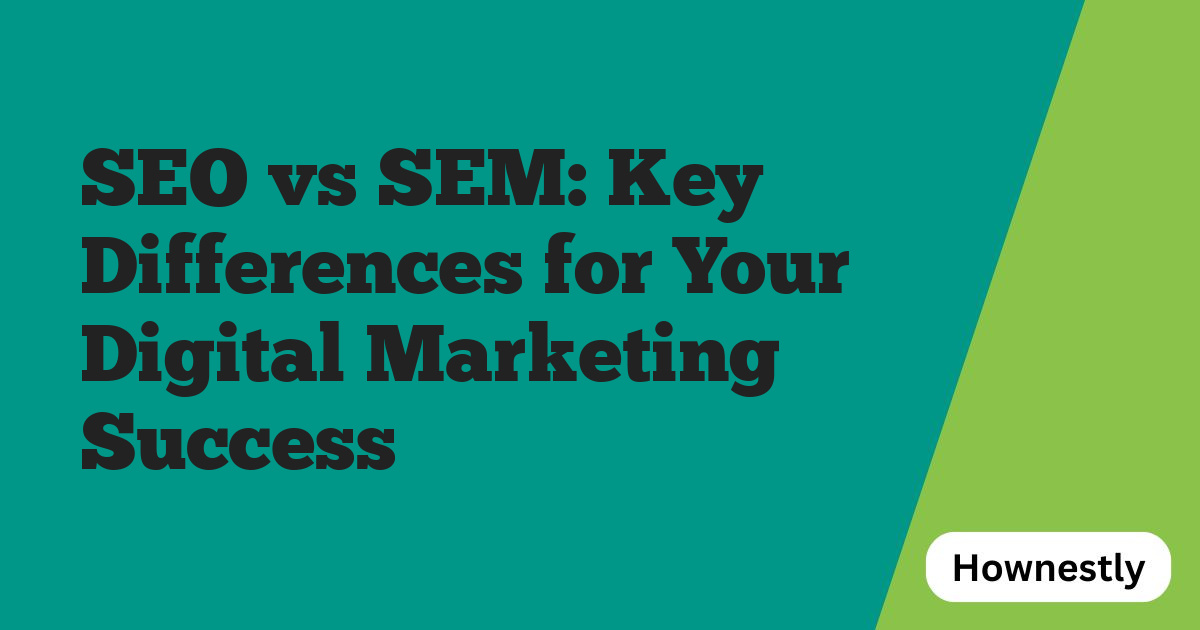 SEO vs SEM: Key Differences for Your Digital Marketing Success