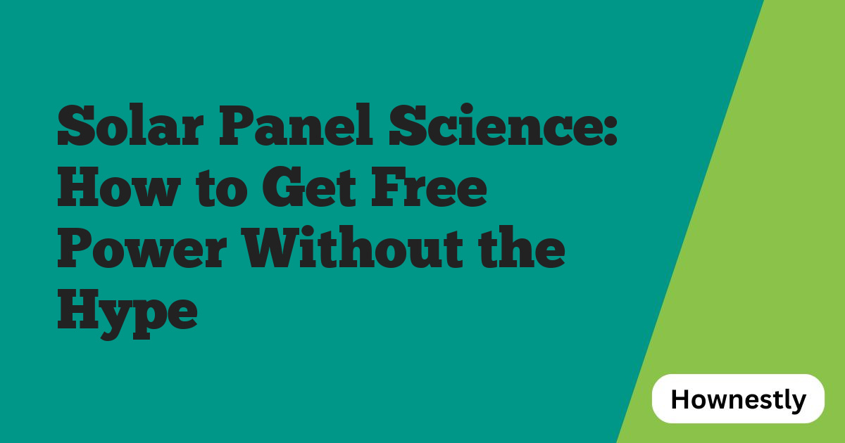 Solar Panel Science: How to Get Free Power Without the Hype