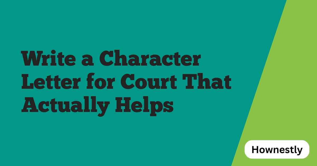 Write a Character Letter for Court That Actually Helps