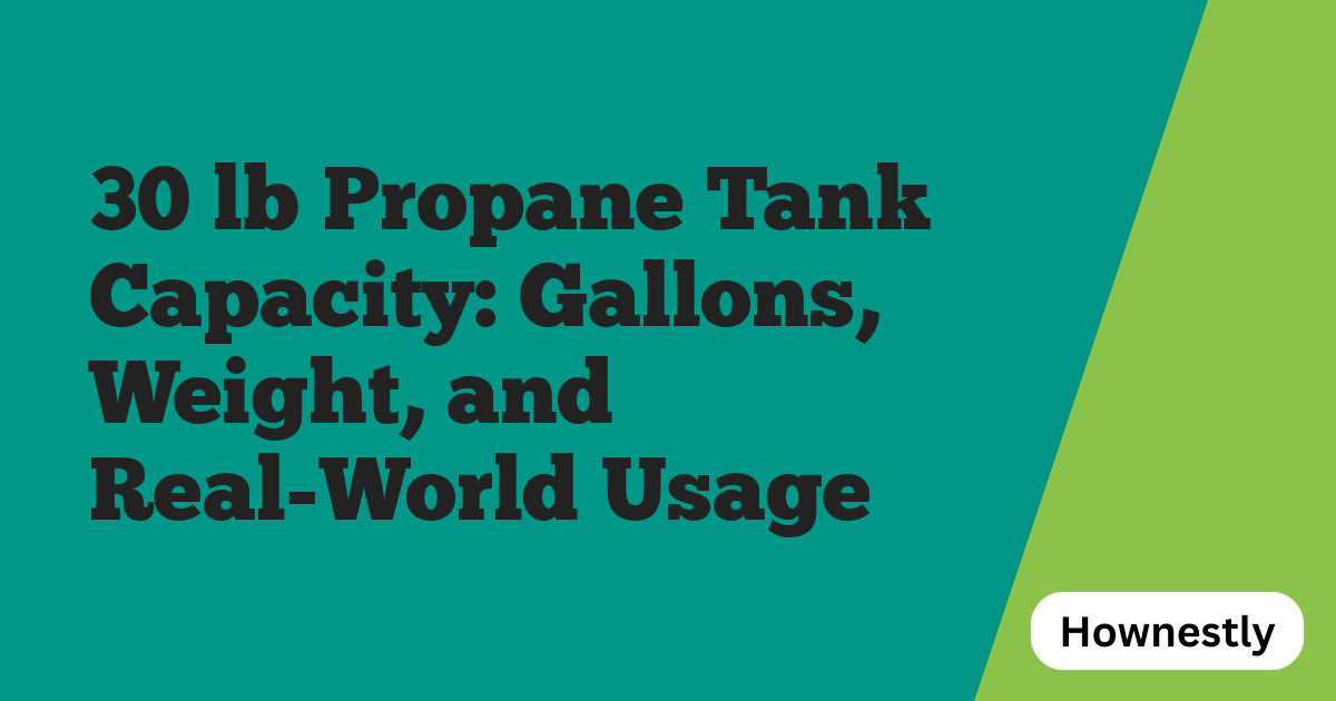 30 lb Propane Tank Capacity: Gallons, Weight, and Real-World Usage
