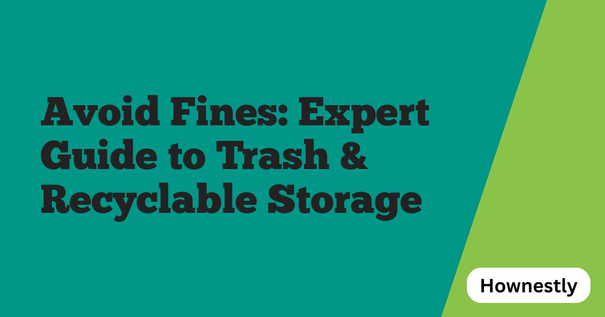 Avoid Fines: Expert Guide to Trash & Recyclable Storage