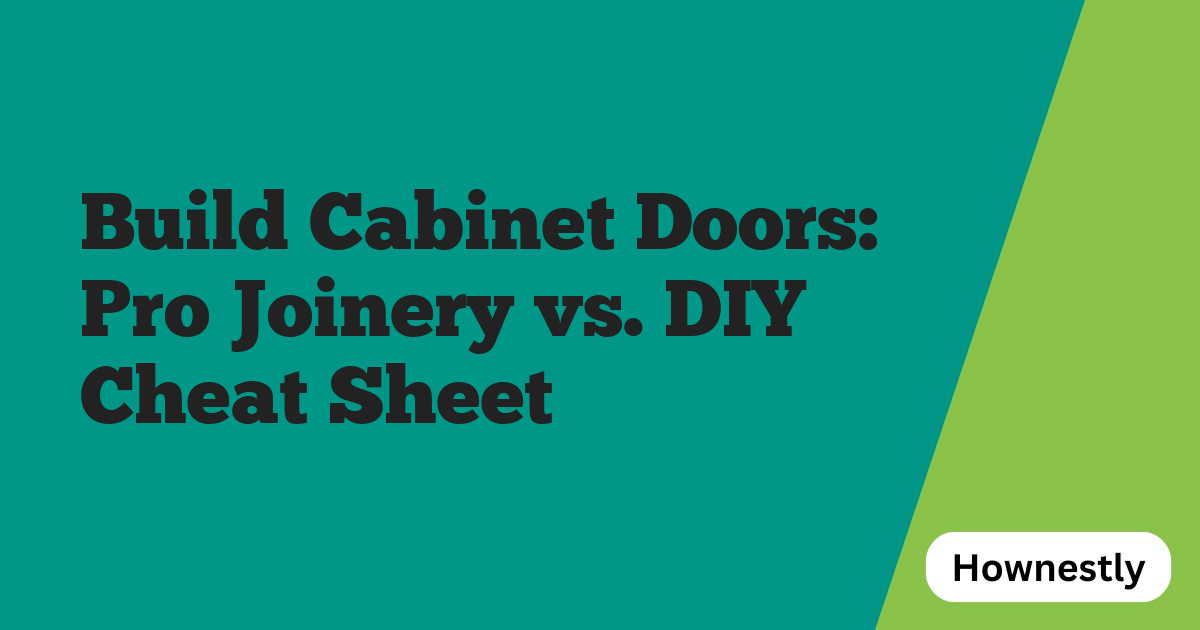 Build Cabinet Doors: Pro Joinery vs. DIY Cheat Sheet
