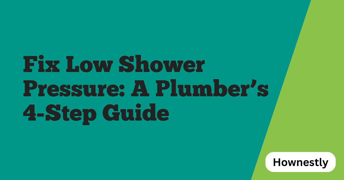 Fix Low Shower Pressure: A Plumber’s 4-Step Guide