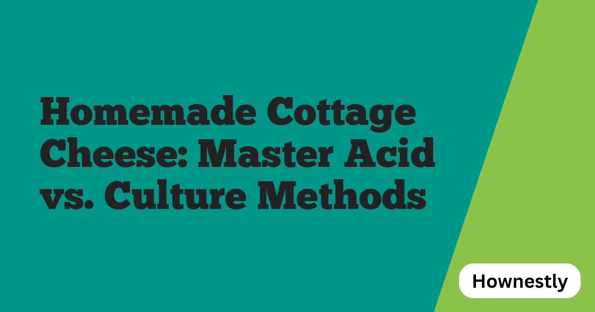 Homemade Cottage Cheese: Master Acid vs. Culture Methods