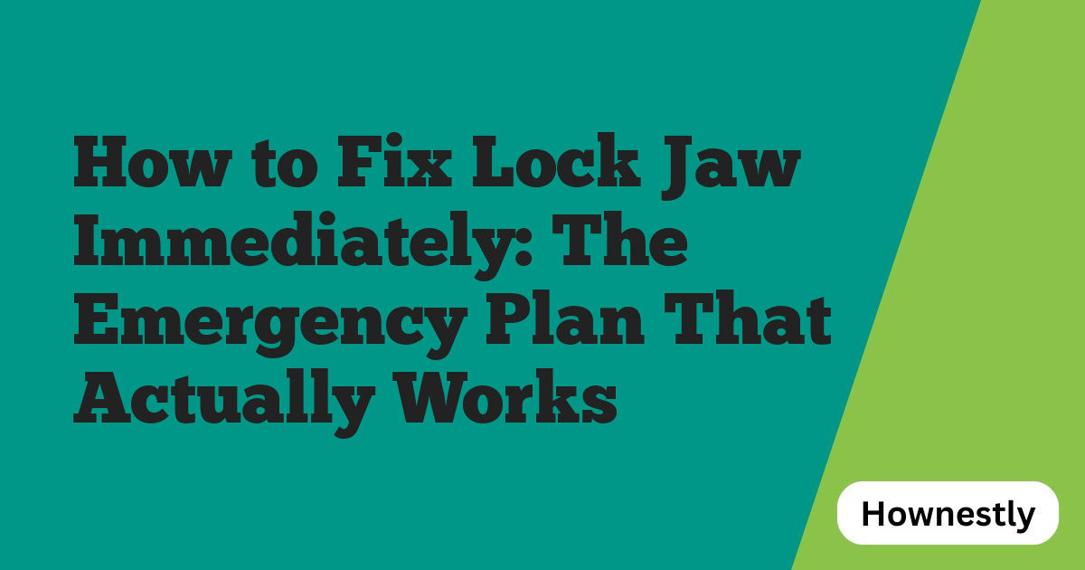How to Fix Lock Jaw Immediately: The Emergency Plan That Actually Works