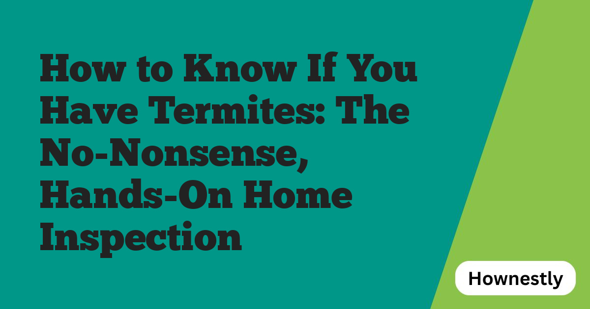 How to Know If You Have Termites: The No-Nonsense, Hands-On Home Inspection