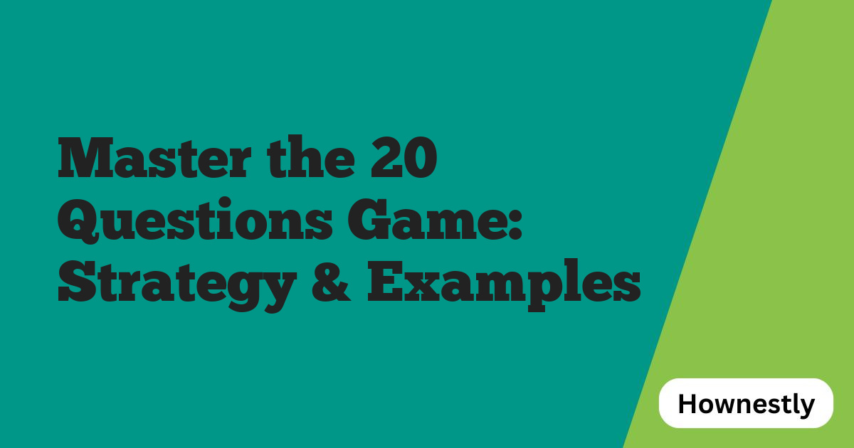 Master the 20 Questions Game: Strategy & Examples