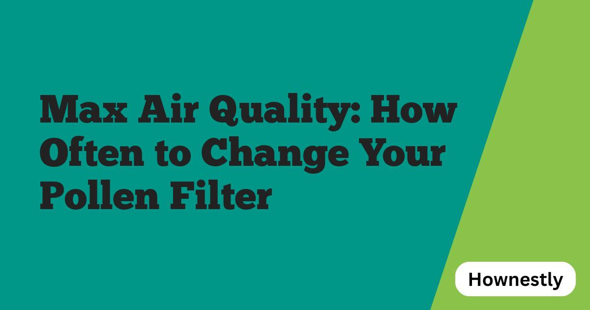 Max Air Quality: How Often to Change Your Pollen Filter