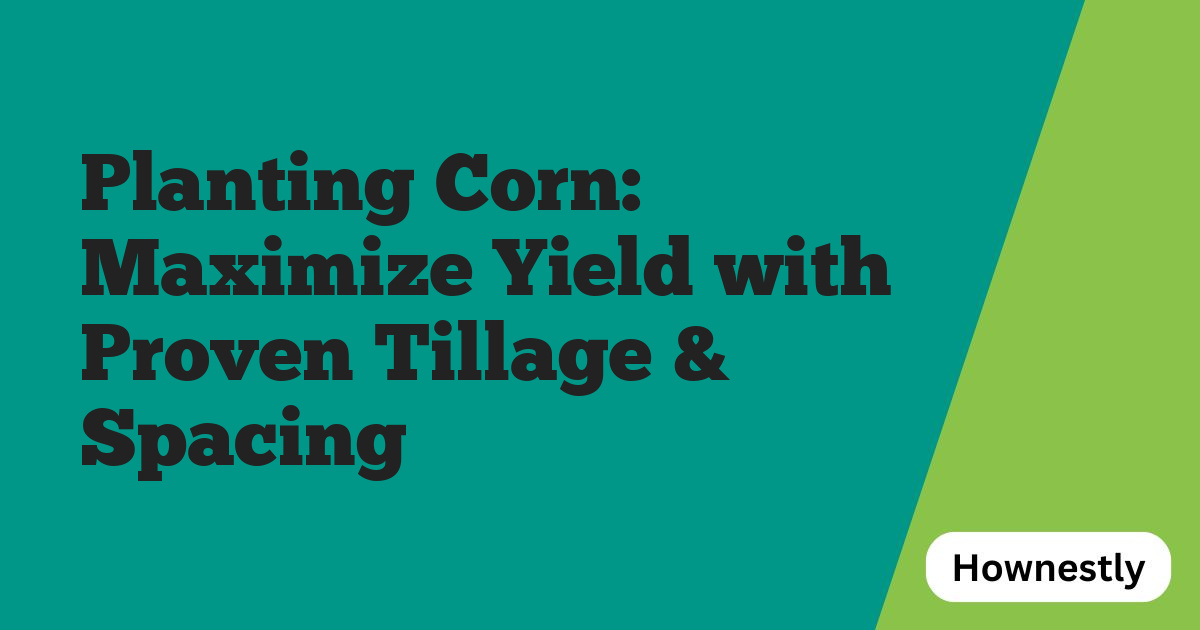 Planting Corn: Maximize Yield with Proven Tillage & Spacing