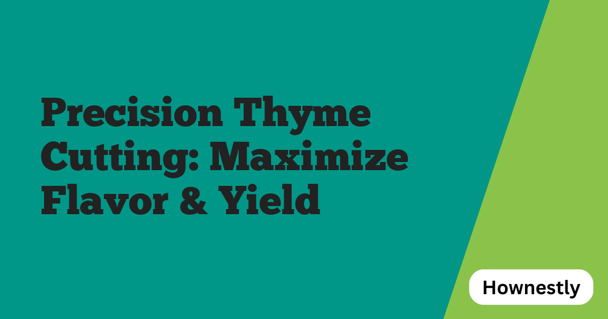 Precision Thyme Cutting: Maximize Flavor & Yield