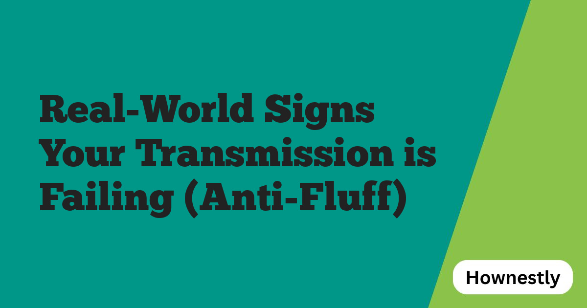 Real-World Signs Your Transmission is Failing (Anti-Fluff)