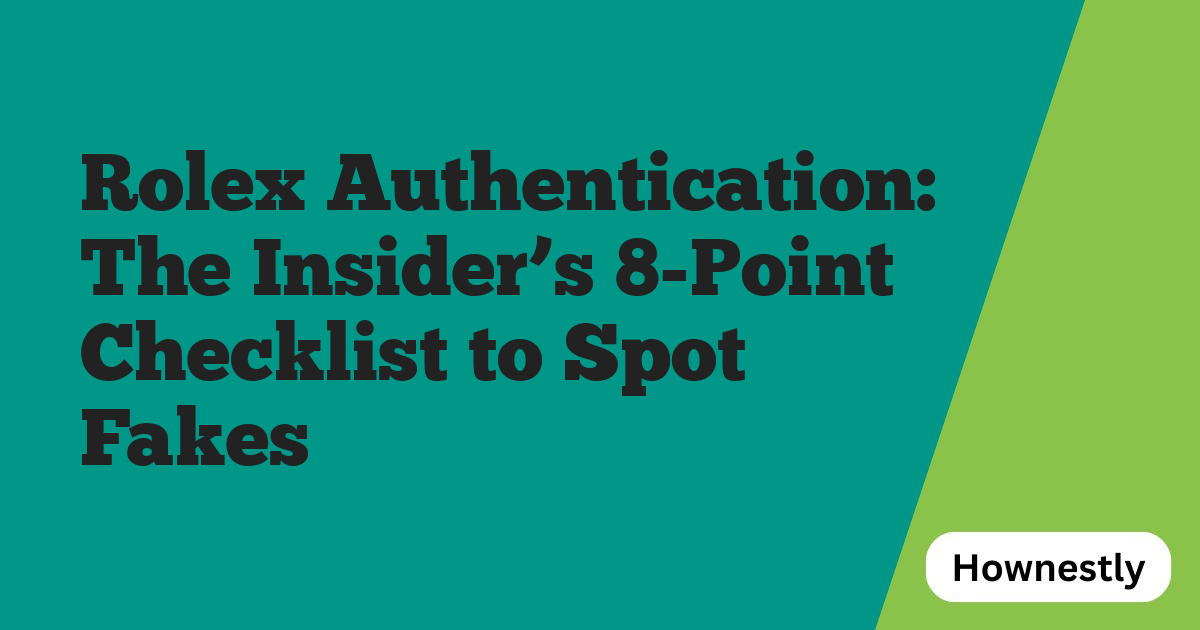Rolex Authentication: The Insider’s 8-Point Checklist to Spot Fakes