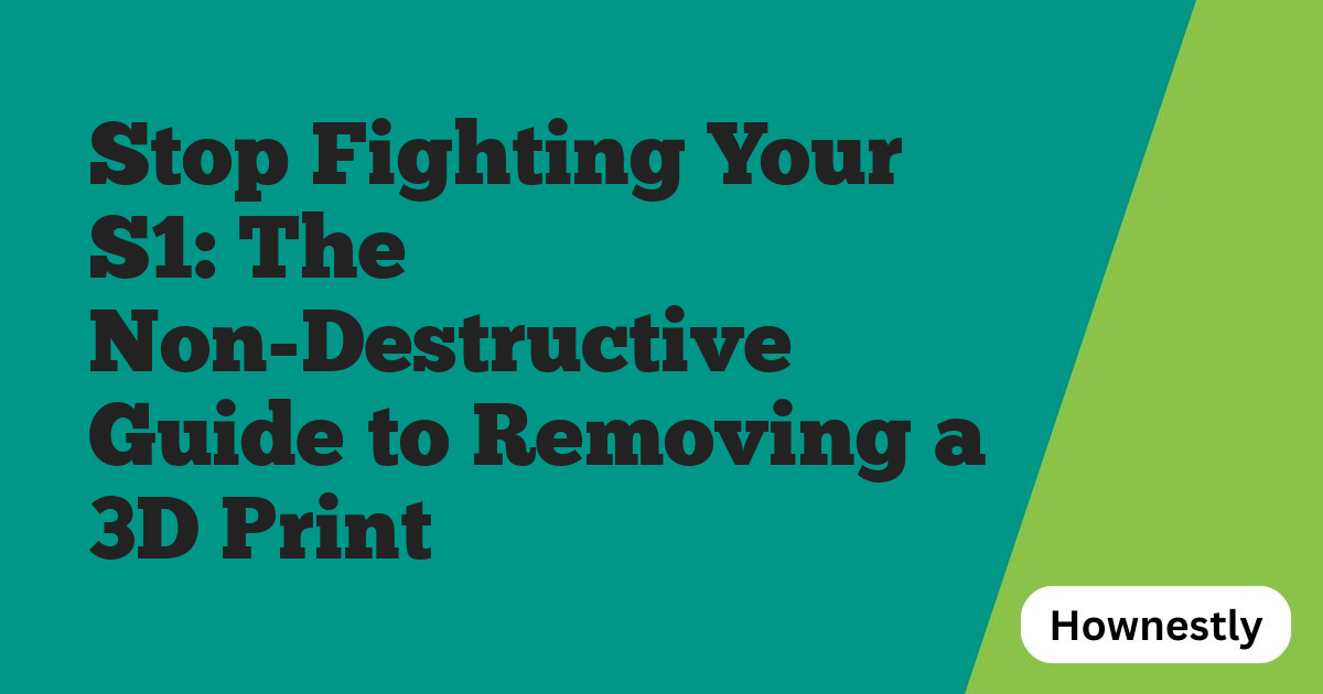 Stop Fighting Your S1: The Non-Destructive Guide to Removing a 3D Print