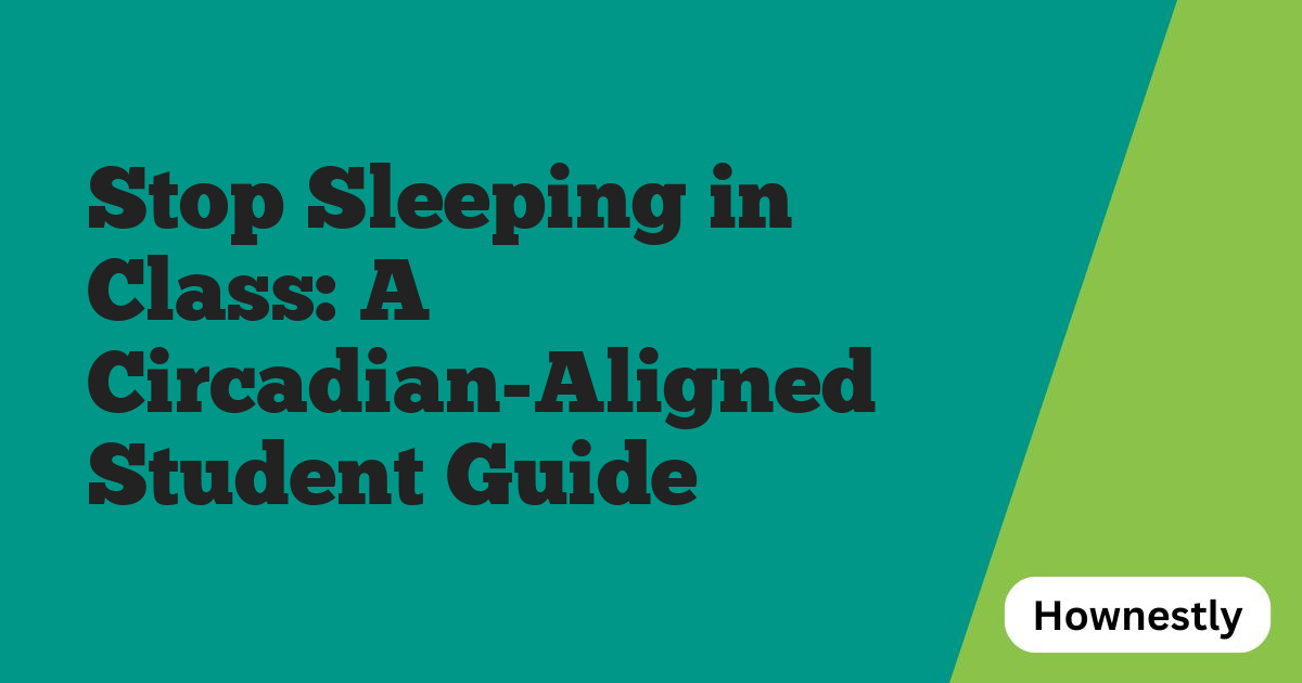 Stop Sleeping in Class: A Circadian-Aligned Student Guide