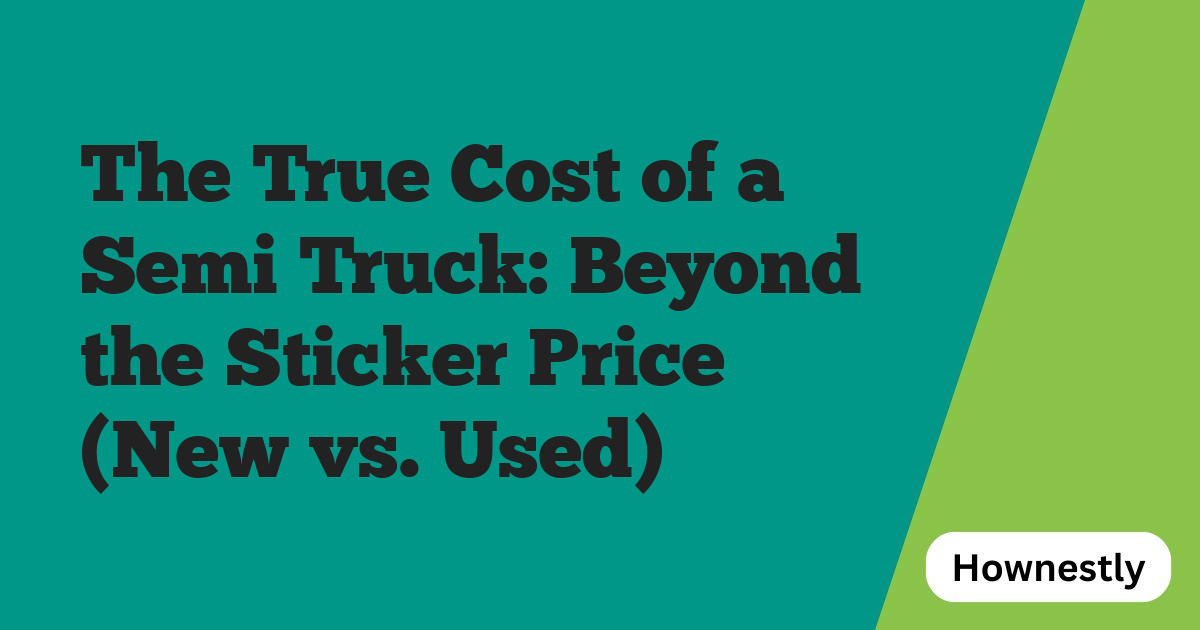 The True Cost of a Semi Truck: Beyond the Sticker Price (New vs. Used)