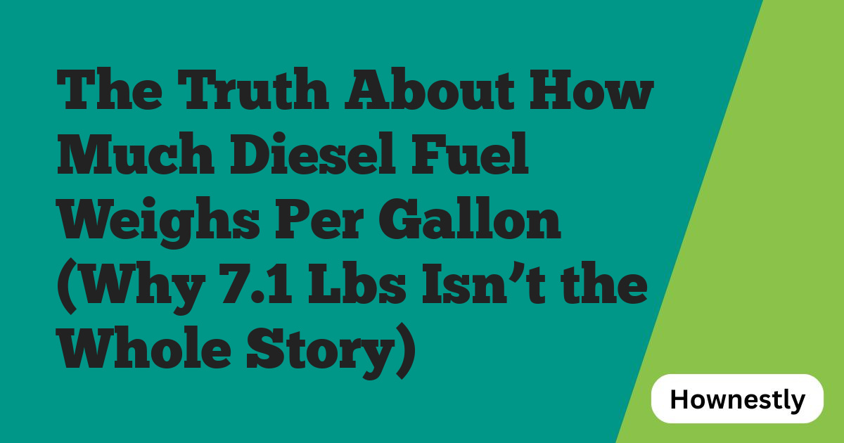 The Truth About How Much Diesel Fuel Weighs Per Gallon (Why 7.1 Lbs Isn’t the Whole Story)